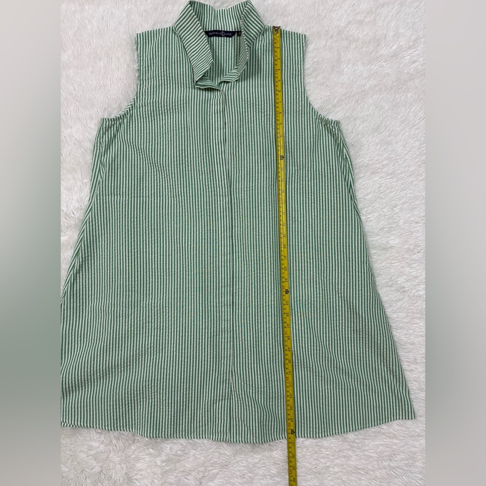 Duffield Lane Green and White Striped Top - Picture 5 of 8